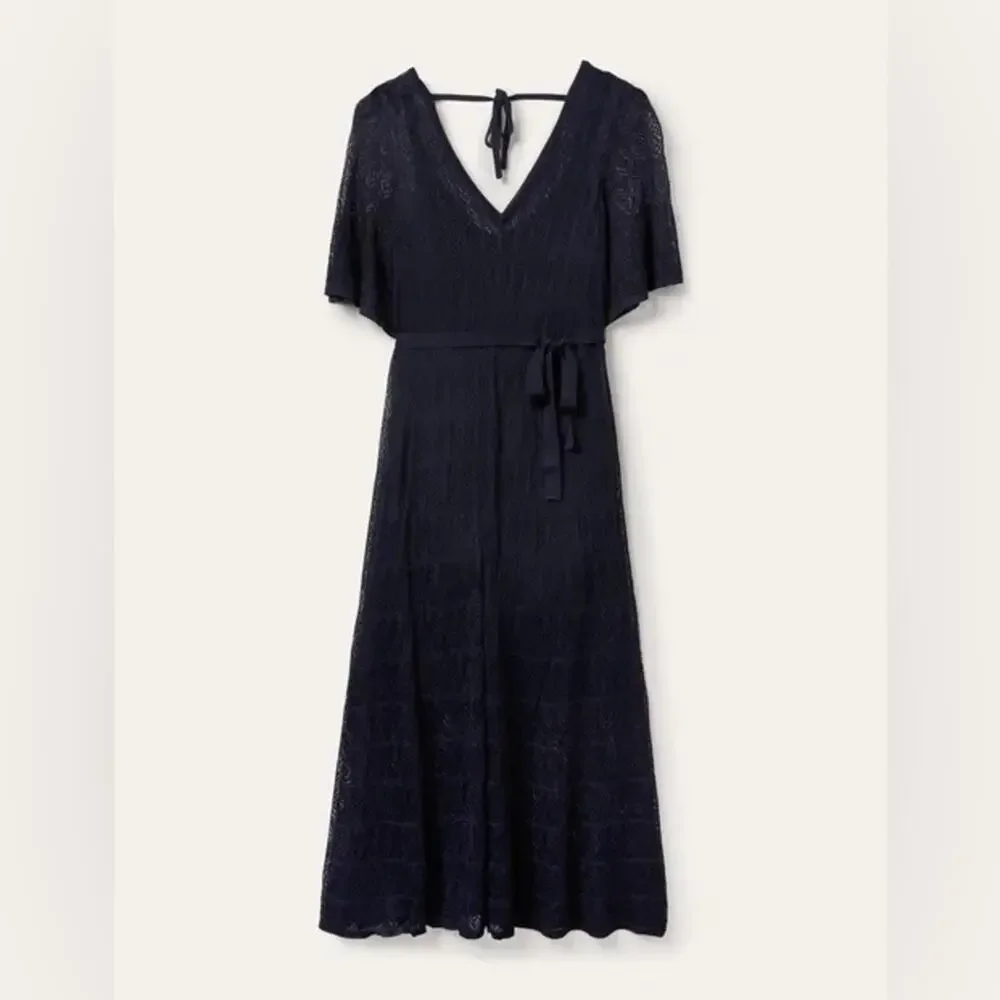 Boden Pointelle Knitted Midi Dress Women's Size 8 - Picture 13 of 13